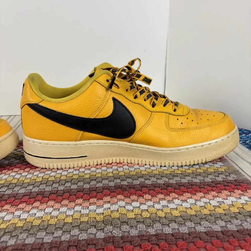Nike Air Force 1 07 LV8 Shoes Mens Size 11 Yellow Black NBA AF-1 823511-701